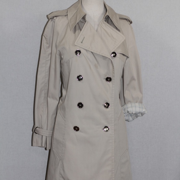 London Fog beige Double Breasted Trench Coat - Picture 7 of 15